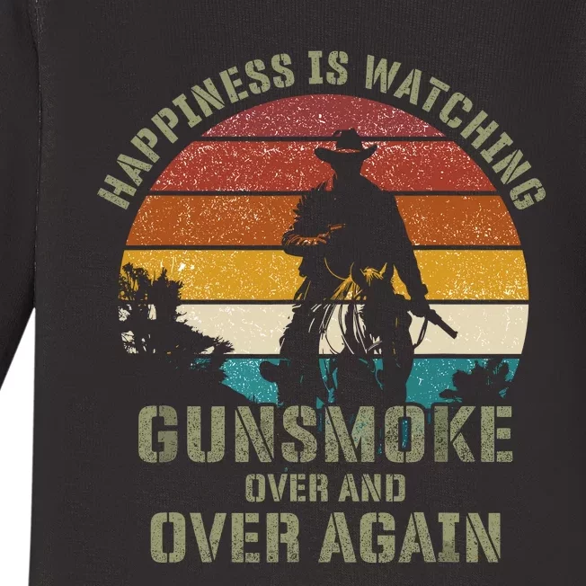 Happiness Is Watching Gunsmoke Over And Over Again Cowboys Baby Long Sleeve Bodysuit