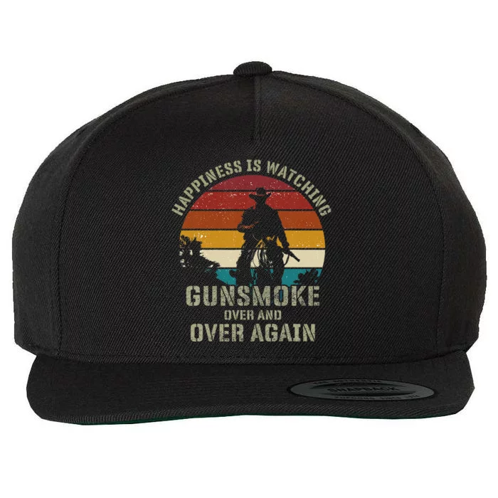 Happiness Is Watching Gunsmoke Over And Over Again Cowboys Wool Snapback Cap