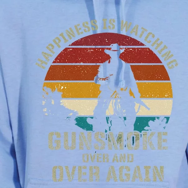 Happiness Is Watching Gunsmoke Over And Over Again Cowboys Unisex Surf Hoodie