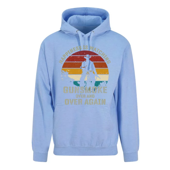 Happiness Is Watching Gunsmoke Over And Over Again Cowboys Unisex Surf Hoodie