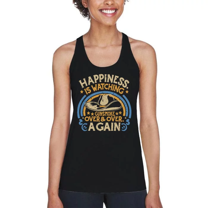 Happiness Is Watching Gunsmoke Over Women's Racerback Tank