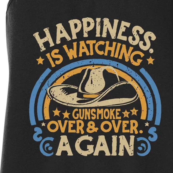 Happiness Is Watching Gunsmoke Over Women's Racerback Tank