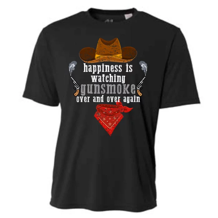 Happiness Is Watching Gunsmoke Over And Over Again Cowboys Trending Design Cooling Performance Crew T-Shirt