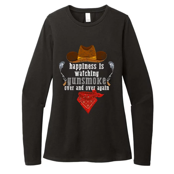 Happiness Is Watching Gunsmoke Over And Over Again Cowboys Trending Design Womens CVC Long Sleeve Shirt