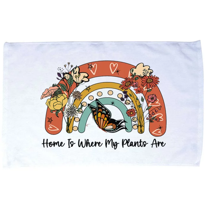 Home Is Where My Plants Are. Funny Distressed Gardening Microfiber Hand Towel