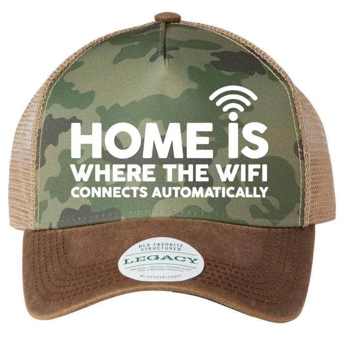 HOME IS WHERE THE WIFI FUNNY Legacy Tie Dye Trucker Hat