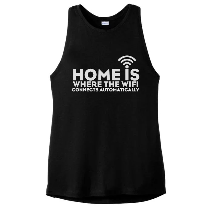 HOME IS WHERE THE WIFI Ladies Tri-Blend Wicking Tank