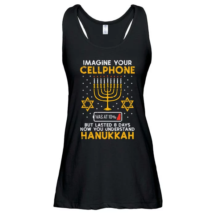 Hanukkah Imagine Your Cellphone Chanukah Jew Ladies Essential Flowy Tank