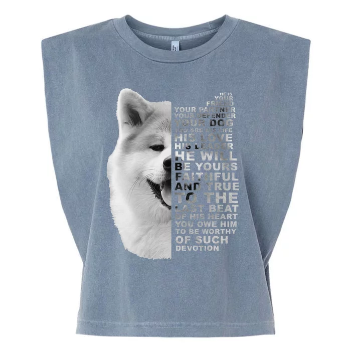 He Is Your Friend Your Partner Your Dog Akita Inu Garment-Dyed Women's Muscle Tee