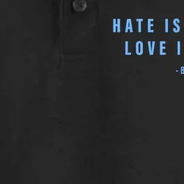 Hate Is Yelled Love Is Felt Brave Slave Dry Zone Grid Performance Polo