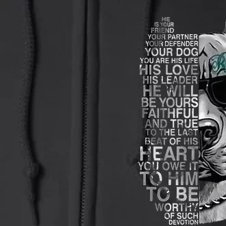 He Is Your Friend Your Partner Your American Bully Dog Bread Full Zip Hoodie