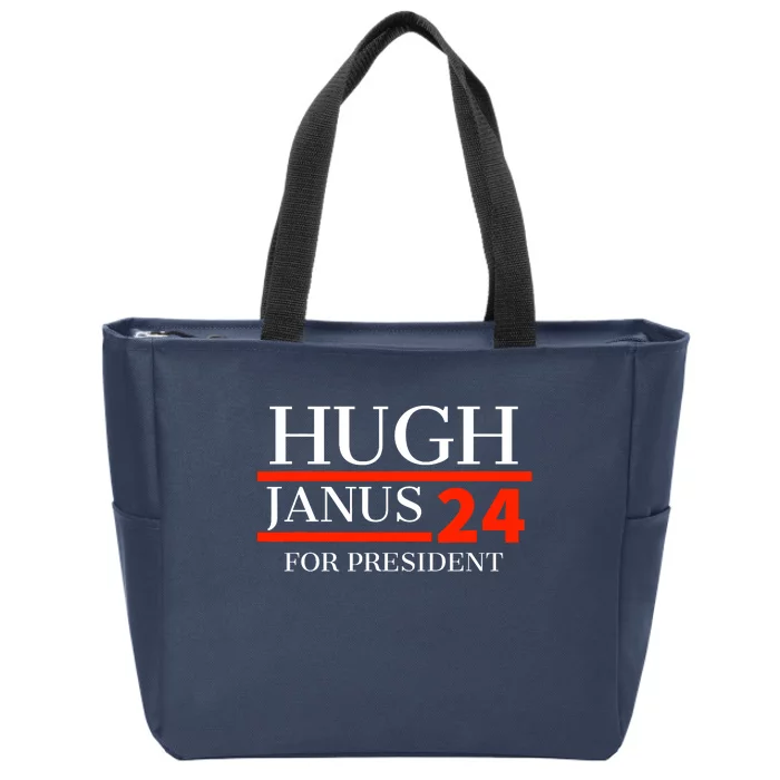 Hugh Janus 24 For President Funny 2024 Election Zip Tote Bag