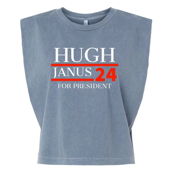 Hugh Janus 24 For President Funny 2024 Election Garment-Dyed Women's Muscle Tee