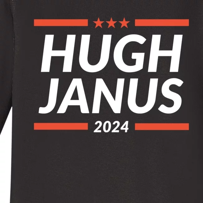 Hugh Janus 24 For President Funny 2024 Election Baby Long Sleeve Bodysuit