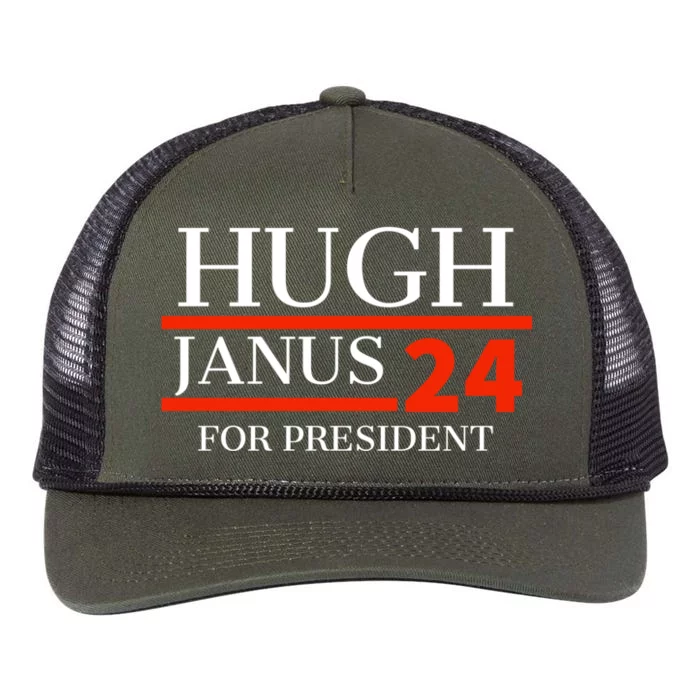 Hugh Janus 24 For President Funny 2024 Election Retro Rope Trucker Hat Cap