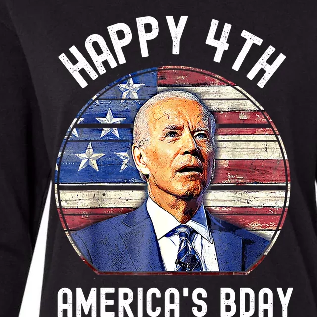 Happy July 4th America's Birthday Funny Anti Joe Biden Gift Womens Cotton Relaxed Long Sleeve T-Shirt