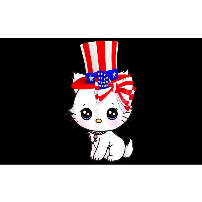 Happy July 4th Usa Flag Cute Cat Daddy Mommy Boy Girl Gift Bumper Sticker