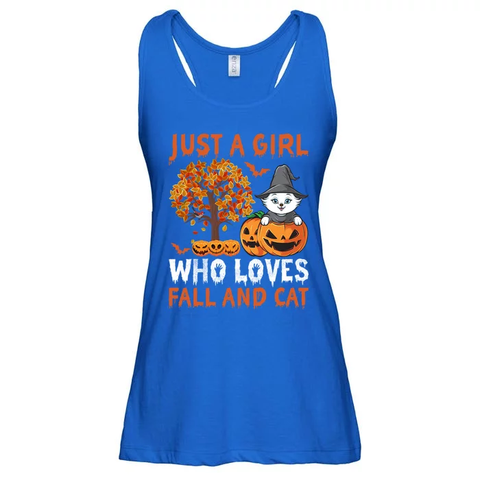 Halloween Just A Who Loves Fall And Cats Gift Ladies Essential Flowy Tank