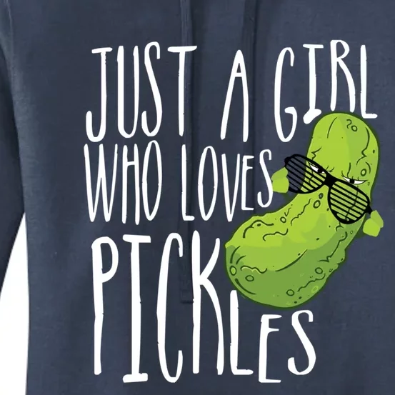 Humorous Just A Who Loves Pickles Gift Cool Gift Women's Pullover Hoodie