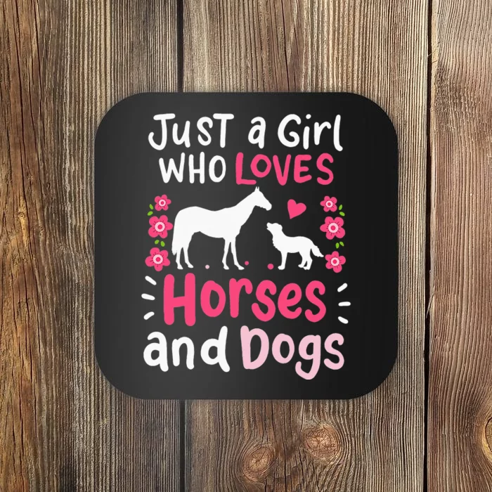 Horse Just A Who Loves Horses And Dogs Funny Gift Coaster