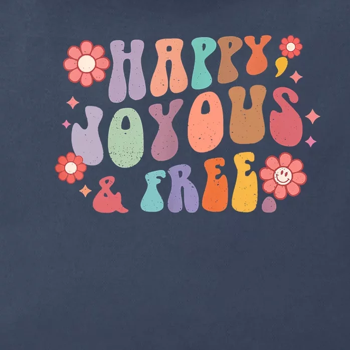 Happy Joyous & A Free Groovy Sobriety Addiction Recovery Zip Tote Bag