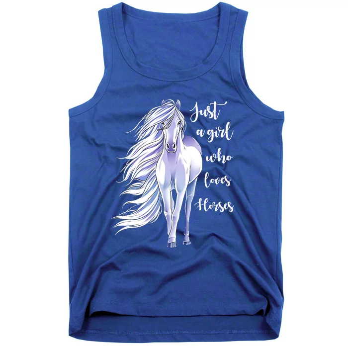 Horse Just A Who Loves Horseback Riding Equestrian Farm Meaningful Gift Tank Top