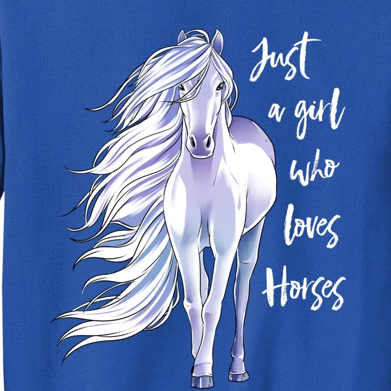 Horse Just A Girl Who Loves Horseback Riding Equestrian Farm Meaningful Gift Tall Sweatshirt