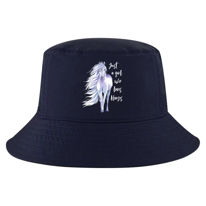 Horse Just A Girl Who Loves Horseback Riding Equestrian Farm Meaningful Gift Cool Comfort Performance Bucket Hat