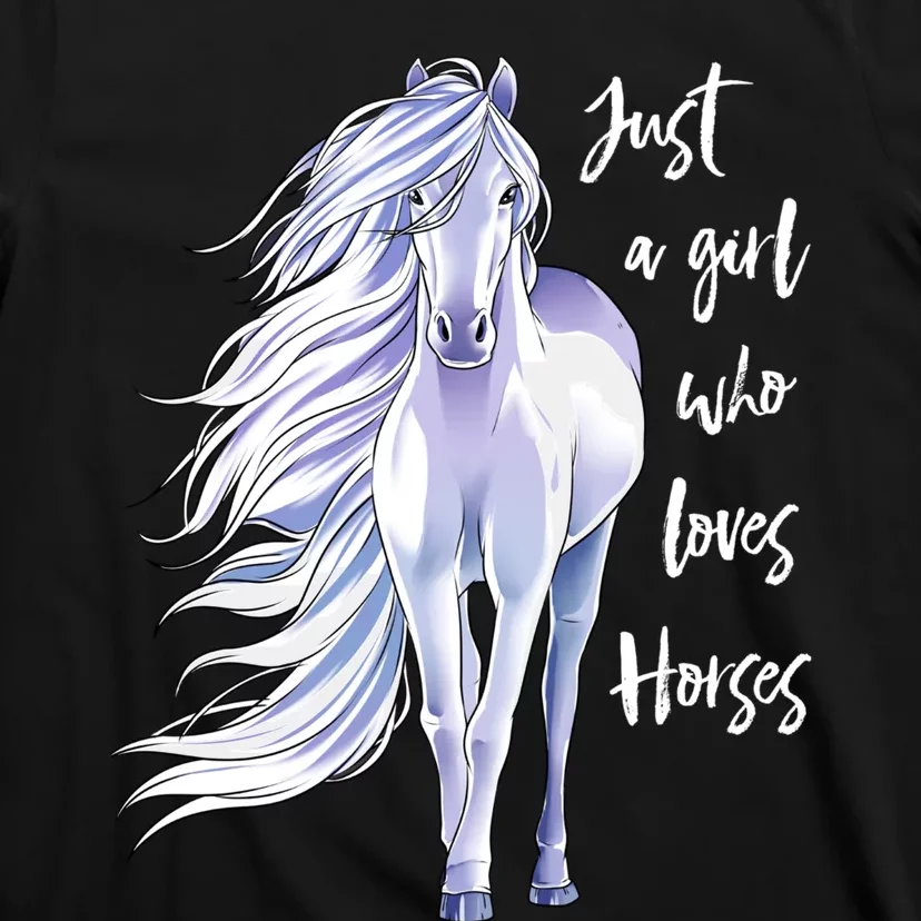 Horse Just A Girl Who Loves Horseback Riding Equestrian Farm T-Shirt