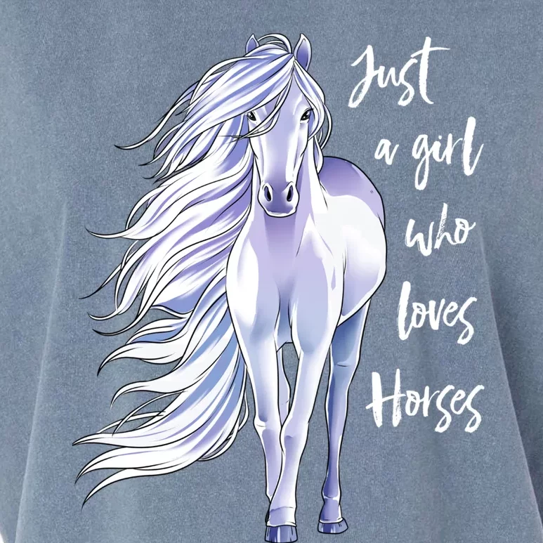 Horse Just A Girl Who Loves Horseback Riding Equestrian Farm Garment-Dyed Women's Muscle Tee