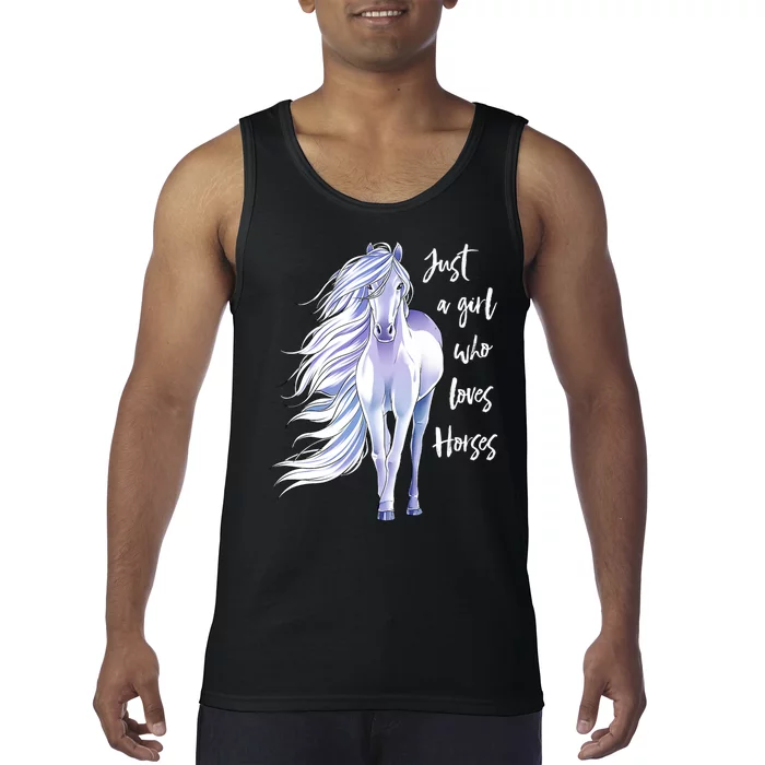 Horse Just A Girl Who Loves Horseback Riding Equestrian Farm Meaningful Gift Tank Top