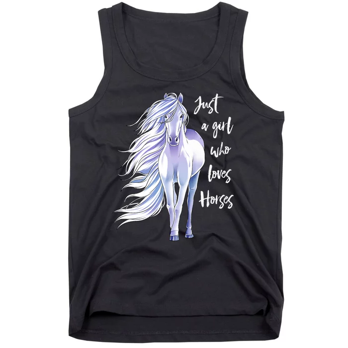 Horse Just A Girl Who Loves Horseback Riding Equestrian Farm Meaningful Gift Tank Top