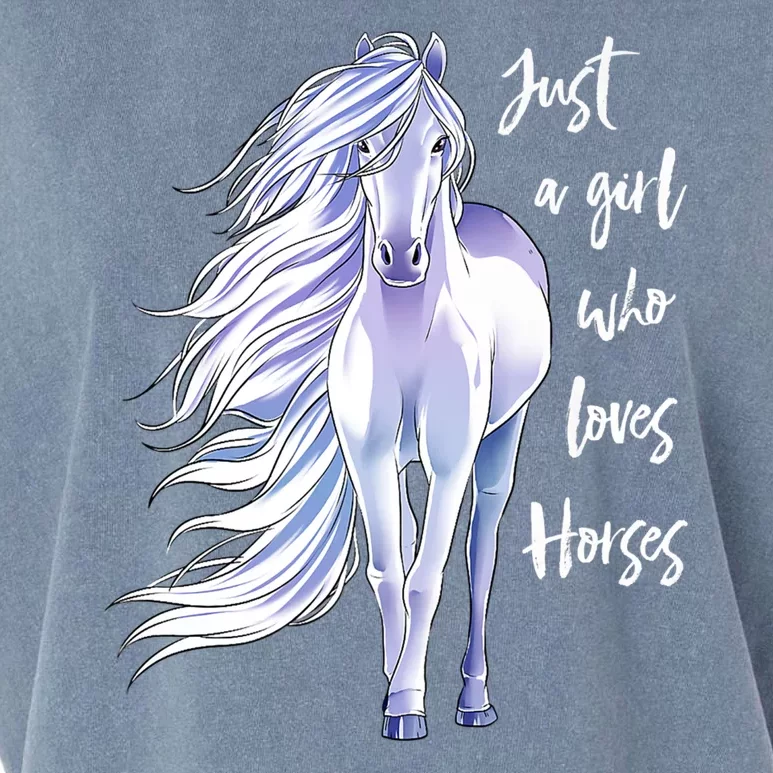 Horse Just A Girl Who Loves Horseback Riding Equestrian Farm Meaningful Gift Garment-Dyed Women's Muscle Tee