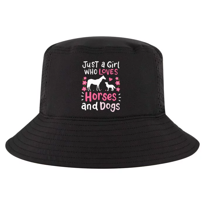 Horse Just a Girl Who Loves Horses and Dogs Funny Gift Cool Comfort Performance Bucket Hat