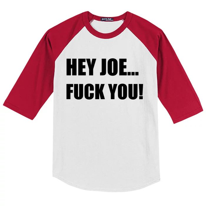 Hey Joe Biden Fuck You! Kids Colorblock Raglan Jersey