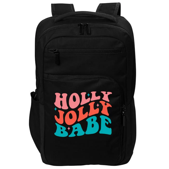 Holly Jolly Babe Retro Christmas Impact Tech Backpack