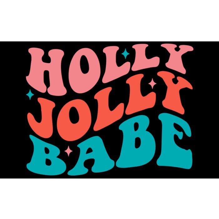 Holly Jolly Babe Retro Christmas Bumper Sticker