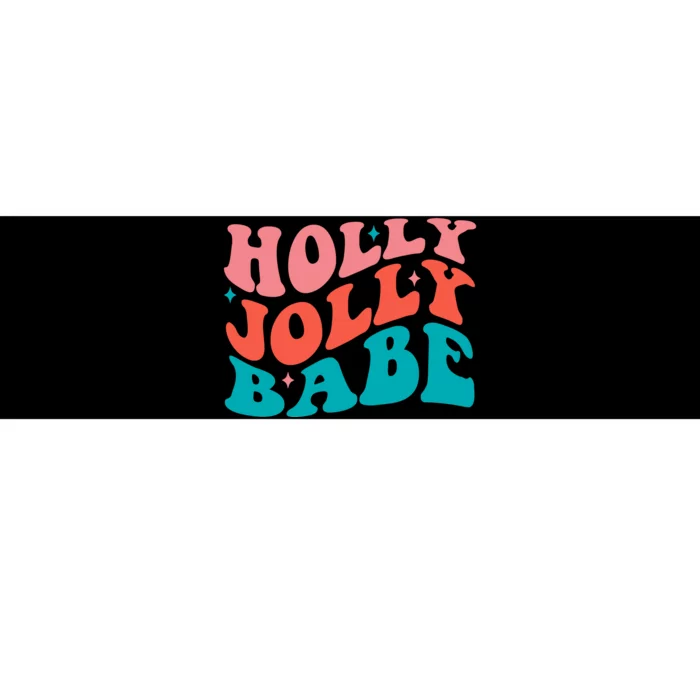 Holly Jolly Babe Retro Christmas Bumper Sticker