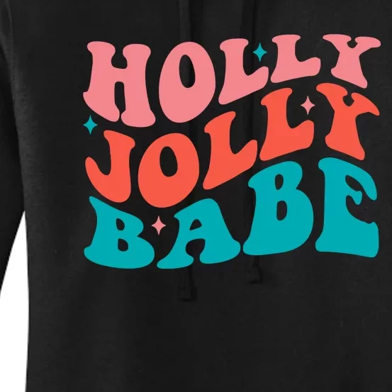 Holly Jolly Babe Retro Christmas Women's Pullover Hoodie