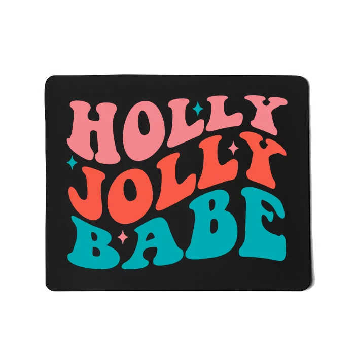 Holly Jolly Babe Retro Christmas Mousepad