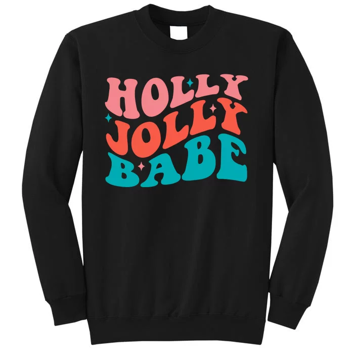 Holly Jolly Babe Retro Christmas Tall Sweatshirt