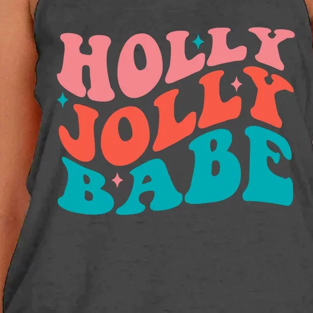 Holly Jolly Babe Retro Christmas Women's Knotted Racerback Tank