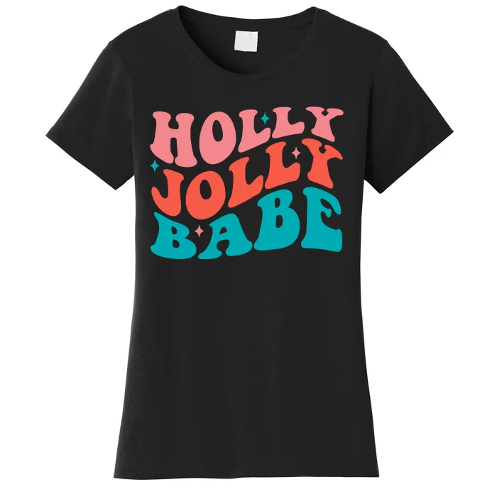 Holly Jolly Babe Retro Christmas Women's T-Shirt