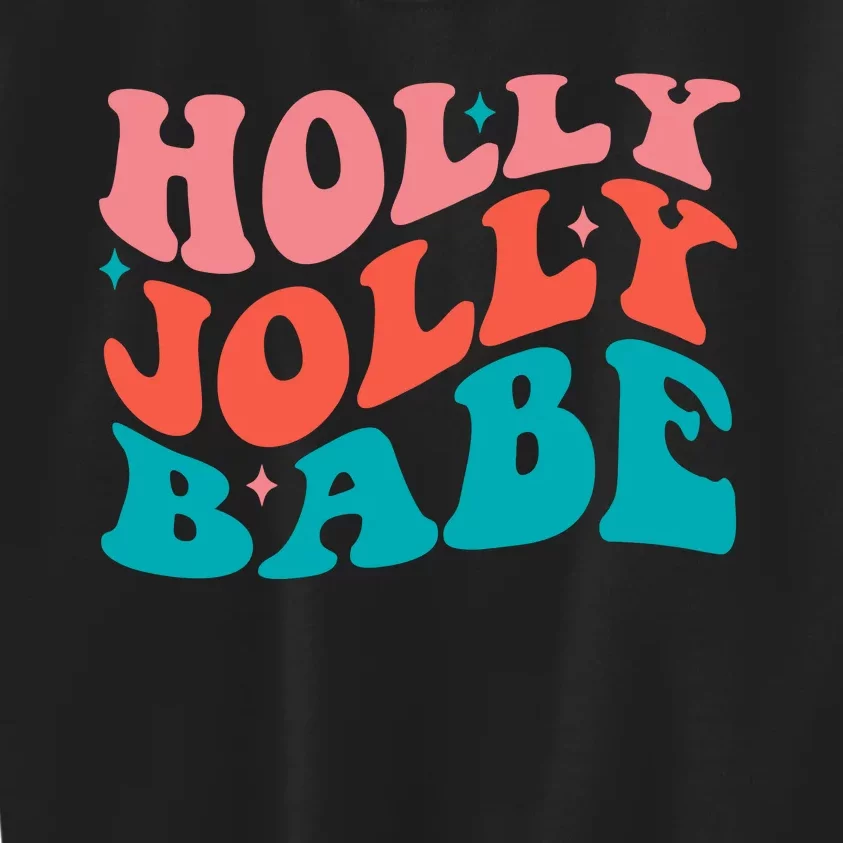 Holly Jolly Babe Retro Christmas Kids Sweatshirt