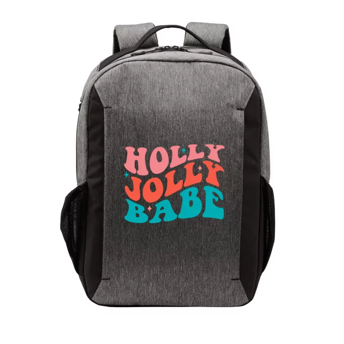 Holly Jolly Babe Retro Christmas Vector Backpack