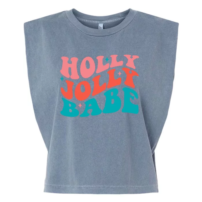 Holly Jolly Babe Retro Christmas Garment-Dyed Women's Muscle Tee