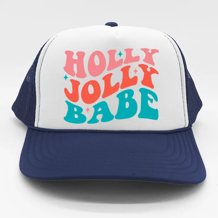 Holly Jolly Babe Retro Christmas Trucker Hat