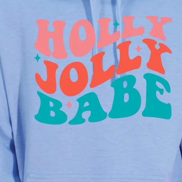 Holly Jolly Babe Retro Christmas Unisex Surf Hoodie