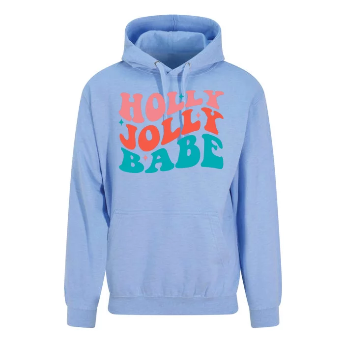 Holly Jolly Babe Retro Christmas Unisex Surf Hoodie