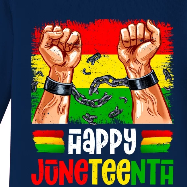 Happy Juneteenth Break Shackles Chain Black History Month Gift Baby Long Sleeve Bodysuit